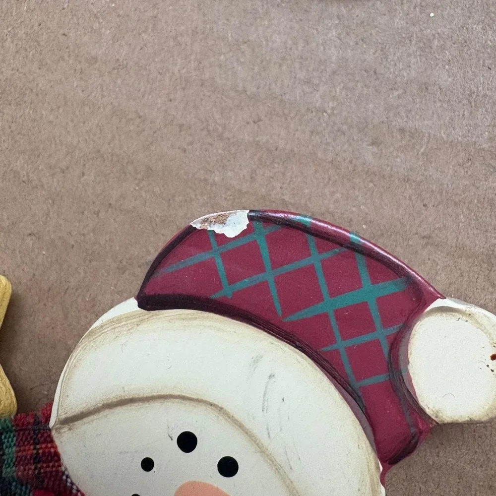 Snowman Family Holiday Coasters set of 6‎ and Container Handpainted Wooden